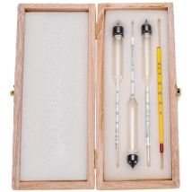 Shmshng - Alcoomètre 3pcs avec thermomètre Alcoomètre Teneur en alcool 0-40, 40-70, 70-100 Vol% Densimètre pour Spiritueux Distillats Whisky Brandy