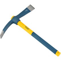 Alcotana Ascia-pala con manico in fibra bimateriale per colpire e tagliare i muri. VT932 Viat