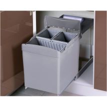Mod.Aldo Gris Seau Automatique M45 2X16L - aldo - Conteneur à 2 ou 3 compartiments avec ouverture automatique du couvercle