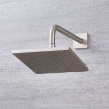 Hudson Reed - Aldwick - Pommeau de Douche Carré de 20 cm avec Bras Mural - Nickel Brossé