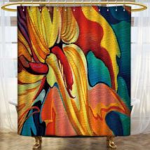 AmaPark Curtain de Shower or Water Repellent Liner with Decorative Fabric de tree de Forest, Green Crown and Roots.