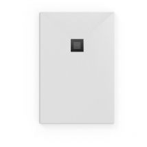 Alek Rechteckige Duschwanne Gussmarmor 100x80 cm, weiß