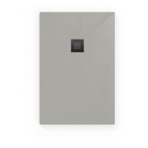 Alek Rechteckige Duschwanne Gussmarmor 120x90 cm, grau