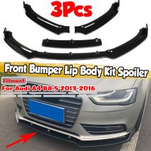 Alerón del difusor del labio del separador del parachoques delantero negro brillante para Audi A4 B8.5 2013-2016 Coxolo