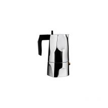 Alessi - Mt18/3 Ossidiana Cafetière Espresso en Fonte D'aluminium, Poignée et Pommeau en Résine Thermoplastique, Noir, 3 Tasses (MT18/3)