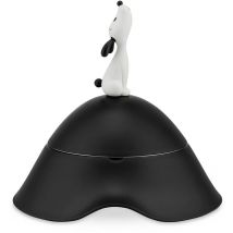 AMMI19 b Lulà Ciotola per Cani con Coperchio in Resina Termoplastica, Coppa in Acciaio Inossidabile 18/10 Lucido, Nero - Alessi