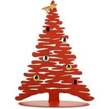 Alessi - Bark for Christmas BM06 r - Decorazione Natalizia di Design a Forma di Albero in Acciaio Inox, Rosso
