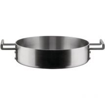 Convivio DC102/24 - Casseruola Bassa a Due Manici in Trilamina di Design, Adatta a Induzione, in Acciaio Inossidabile e pvd con Fondo in Acciaio