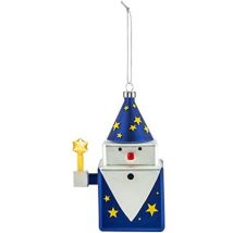 Alessi - Cubomago GJ02 10 - Decorazione Natalizia di Design Vintage, Raffigurante un Mago, in Vetro Soffiato Decorato a Mano, Multicolore