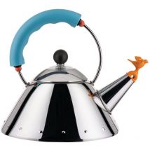 Kettle 9093/1 laz - Bollitore di Design, Adatto a Cottura ad Induzione, Fondo in Acciaio Inossidabile Lucido 18/10 con Manico e Fischietto a