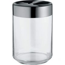 Julieta LC09 - Tarro de Cocina de Design Hermético, Cuerpo de Vidrio con Tapa de Acero Inoxidable 18/10, 100 Cl - Alessi