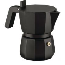 Moka DC06/3 b - Caffettiera Espresso di Design, Manico e Pomolo in pa, 3 Tazze, Nero - Alessi