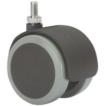 Roue Pivotante À Vis Fileté Et Axe Lisse, Noire/grise, Charge Max. 50 Kg, 10 X 15 Mm, Ø 5 Cm