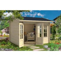 Lasita Maja - Alex-Log Cabin, Wooden Garden Room, Timber Summerhouse, Home Office - L340 x W308.3 x H245.1 cm
