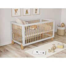 Love For Sleep - Alexander Cot Bed 140x70cm (White/Sunset Pine) - White/Sunset Pine