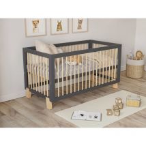 Love For Sleep - Alexander Cot Bed 140x70cm (Anthracite/Pine) - Anthracite/Pine