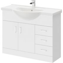 Alexander James Gloss White 1050mm Vanity Unit and Basin with 1 Tap Hole
