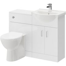 Alexander James - Gloss White 1050mm 2 Door Vanity Unit Toilet Suite