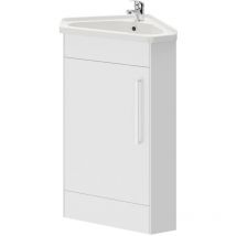 Alexander James - Gloss White 580mm Corner Vanity Unit and Basin with 1 Tap Hole