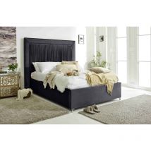 Alexandra Steel Plush Velvet Small Double Bed Frame