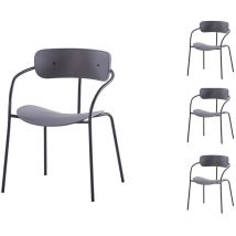 Concept-usine - Alexia chaises gris foncé design x4