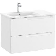 Pack meuble bas avec 2 tiroirs + lavabo aleyda Roca Couleur : Bois Beige - Dimensions : 805x460x565 mm - Position du lavabo : Centrale