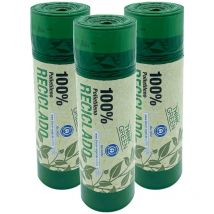 Alfapac - 100% reciclado 3 rollos de 20 bolsas de basura con autocierre, 30L