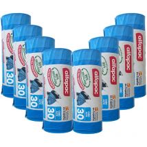Alfapac - 80% reciclado 8 rollos de 15 bolsas de basura con autocierre 'Cubo alto', 30L