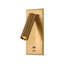 Larissa Lighting - Alfatar Liseuse Encastrable led 3W 3W 3000K Aluminium, Métal Avec Usb Laiton Brossé