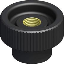 Rändelmutter M5 – PVC – glatt – schwarz – 4 Stück