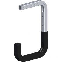 Alfer - Wandhaken Typ 7 gummiert 15 x 22,5 x 15,5 cm Alumium blank schwarz Haken