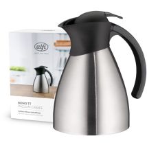 Alfi Bono Tt 1,0l, Caraffa Thermos Isolante Con Doppia Parete In Acciaio, Con Plastica Nera, Tiene Caldo Per 12 Ore, Freddo Per 24 Ore, Chiusura A 