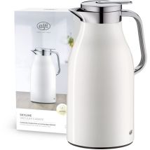 Alfi Skyline 1,5l, Coconut White, Caraffa Termica Con Igienico Inserto In Vetro, Chiusura A Vite Con Pulsante, Presa Ergonomica, Con Una Sola Mano, 