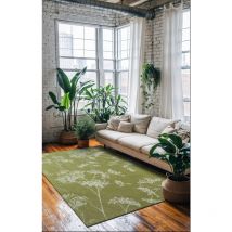Alfombra - colección Beneffito setas - flor - Alfombra - verde - 80x150cm