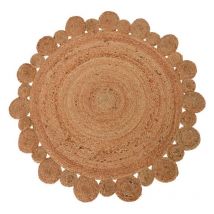 H&s Collection - excellent alfombra yute 90 cm borde floreado , Alfombra Yute 90 cm. borde floreado Es una elección perfecta para decorar la estancia