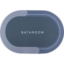 Alfombra de baño antideslizante ovalada 43x67cm en microfibra absorbente Ducha Color: Gris oscuro