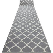 Alfombra de pasillo bcf morad Trelis Espaldera marroquí gris / crema 60 cm grey 60x1050 cm