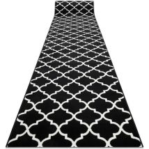 Rugsx - Alfombra de pasillo bcf morad Trelis Espaldera marroquí negro / crema 60 cm black 60x1350 cm