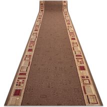Alfombra de pasillo con refuerzo de goma jena marrón 120cm brown 120x960 cm