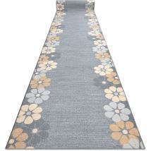 Rugsx - Alfombra de pasillo con refuerzo de goma margaretka flor, gris 133 cm grey 133x970 cm