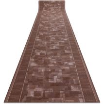 Alfombra de pasillo con refuerzo de goma tribe marrón 100cm brown 100x930 cm