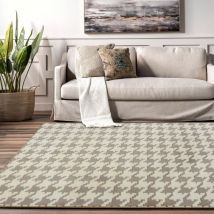 REA - alfombra de plush clover pepitka 140X200 beige
