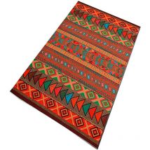 Wellhome - Alfombra de poliester estampada 60 x 100cm modelo Tomahawk multicolor