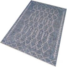 Wellhome - Alfombra de poliester estampada 80 x 120cm modelo TheWedding azul