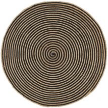 Alfombra de Yute Hecha a Mano con Diseño en Espiral Negra 90cm DEC023514