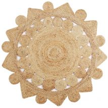 Alfombra hecha a mano Yute trenzado 150 cm DEC023510