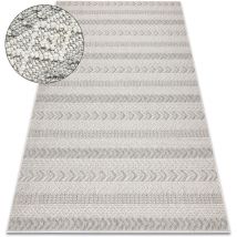 Rugsx - Alfombra jersey 19243 gris - Espina de pescado, estructural, lazo boho beige 120x170 cm