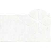 Beliani - Alfombra blanca 80 x 150 cm poliéster piel sintética de conejo pelo largo Thatta