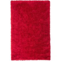 Beliani - Alfombra peluda roja de pelo largo 160 x 230 cm rectangular con mechones de algodón Cide