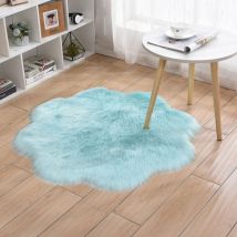 Alfombra Suave y Mullida, Alfombra Shaggy para Salón 90cm para Salón, Dormitorio, Oficina - Azul Claro